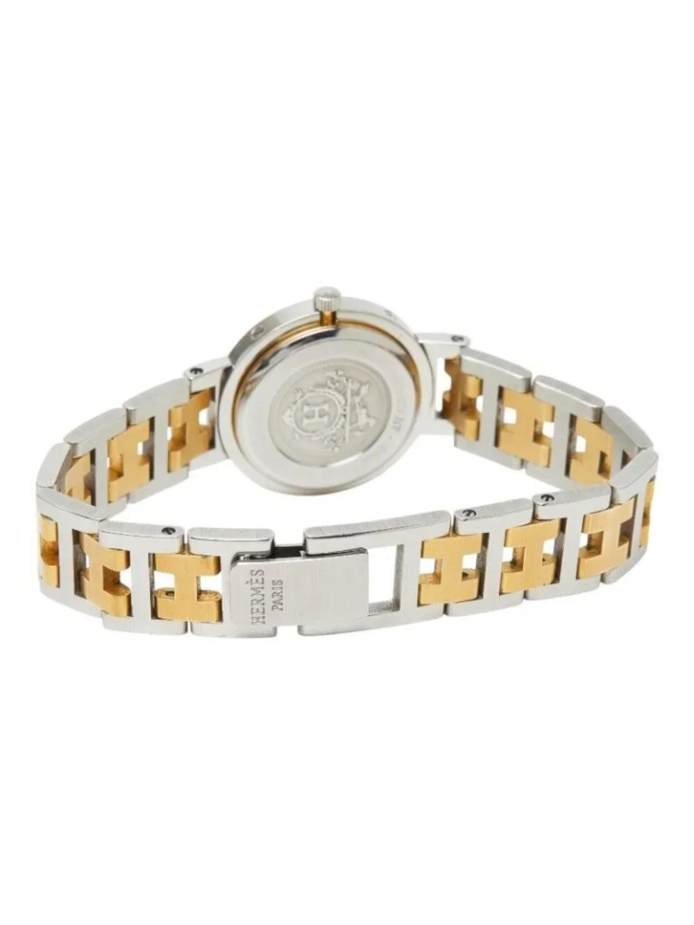 Hermes Clipper Watch White Gold Silver Stainless Steel